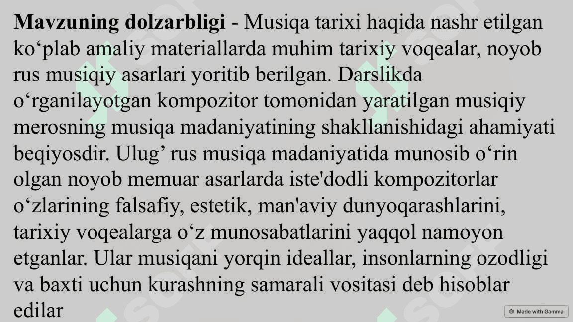 Rus musiqa madaniyatining rivoji va rus kompozitorlarining ijodi 3