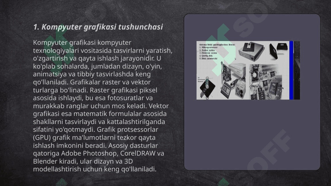 Kompyuterning grafik imkonyatlari va turlari 3