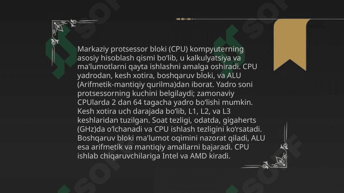 Kompyuter arxitekturasi va ishlash prinsiplari 4