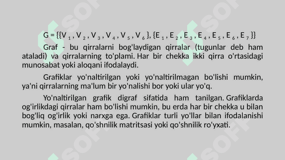 Grafdagi daraxtlar. Grafning tayanch daraxti. Minimal og’irlikdagi karkas daraxtlar qurish algoritmi. Prim algoritmi. Kruskal algoritmi. 5
