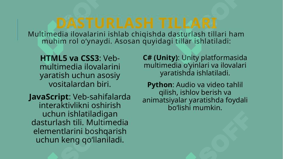 Multimedia ilovalarini ishlab chiqish texnologiyasi 5