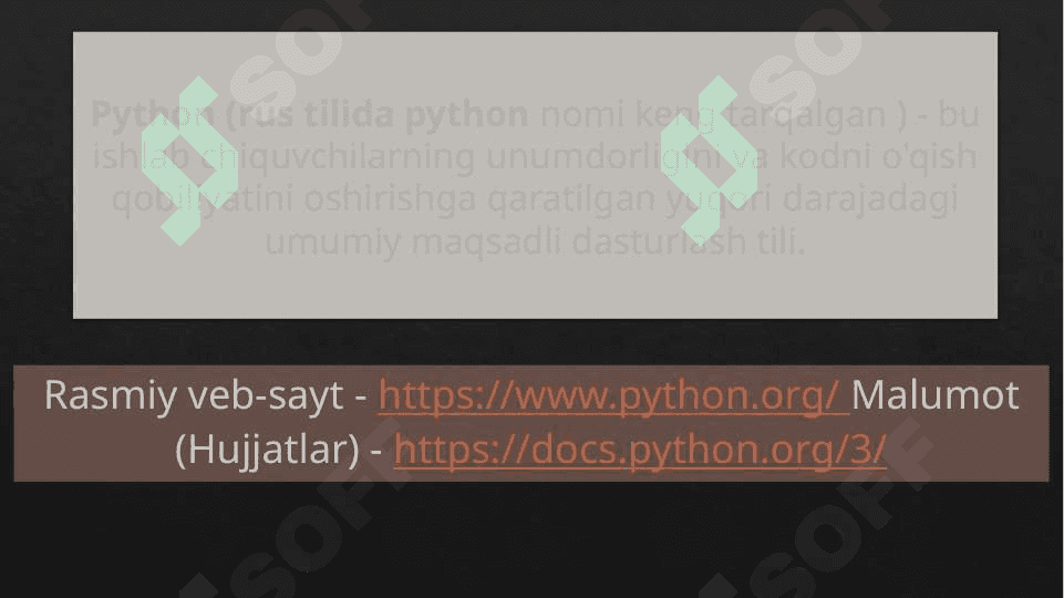 Python dasturlash tili 2