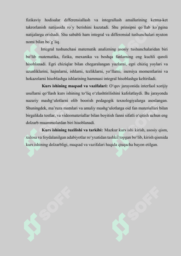 Aniq integrallarni mexanika va fizikaga tatbiqlari 5
