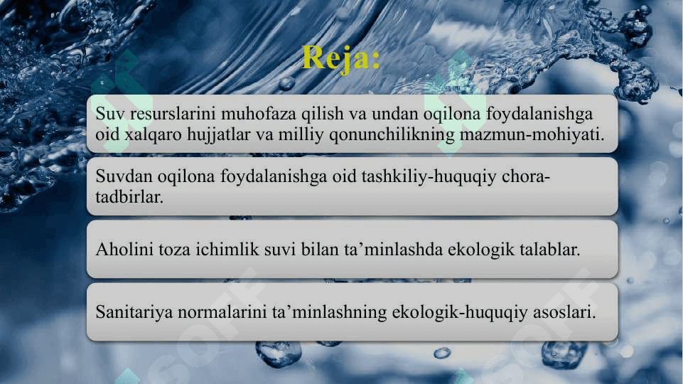 Aholi uchun toza suv va sanitariyaning mavjudligini taminlash 2