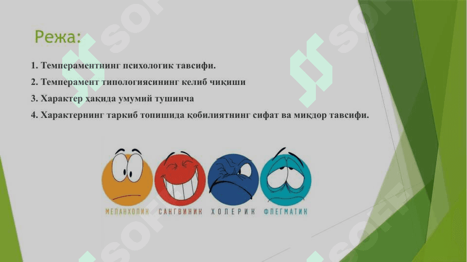 Shaxsning individual psixologik xususiyatlari Temperament, xarakter hamda qobiliyatlar 2