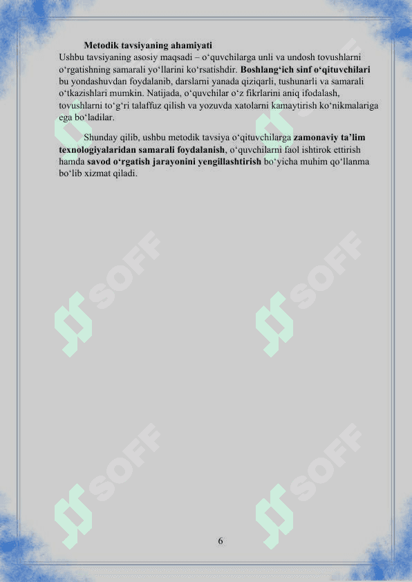 Unli va undosh tovushlar 6