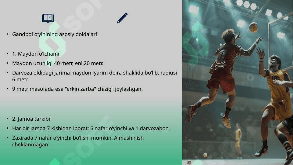Mavzu:Gandbol sport o‘yini qoidalari. To‘plar bilan maxsus mashqlar 4