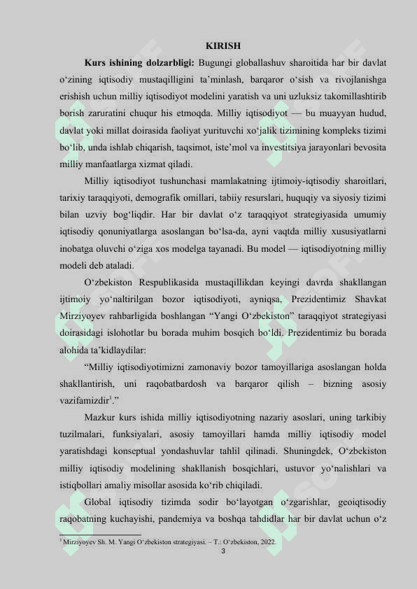 MILLIY IQTISODIYOTNING NAZARIY ASOSLARI, IQTISODIYOTNI MILLIY MODELI ASOSLARI 3