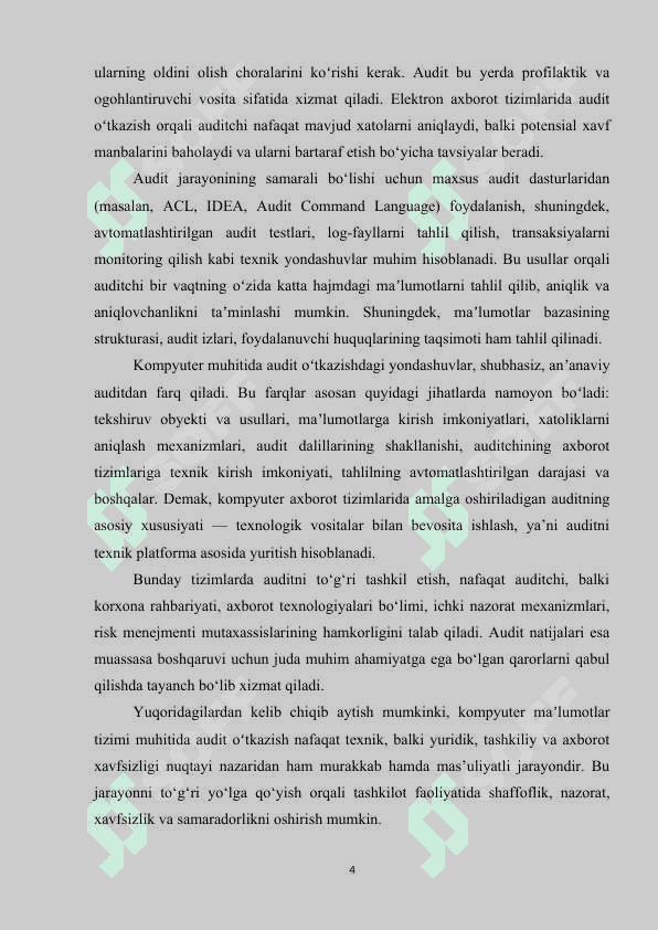 KOMPUTER MAʼLUMOTLAR TIZIMI MUHITIDA AUDIT OʻTKAZISH XUSUSIYATLARI 3