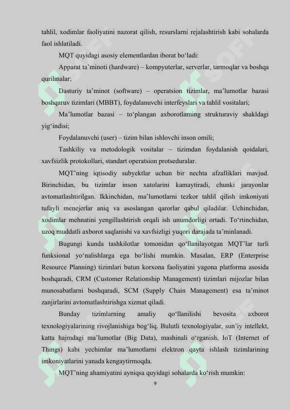 KOMPUTER MAʼLUMOTLAR TIZIMI MUHITIDA AUDIT OʻTKAZISH XUSUSIYATLARI 8