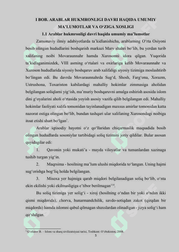 ARABLAR HUKMRONLIGI DAVRIDA MAHALLIY BOSHQARUV TARTIBI. taxrir 4