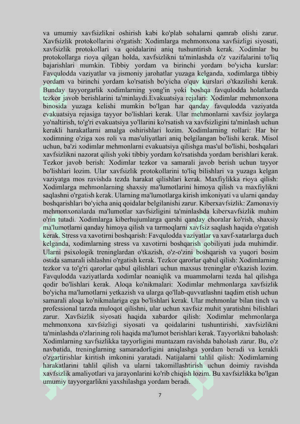 TURIZM VA MEHMONXONA SOHASIDA MEHMONXONA 7