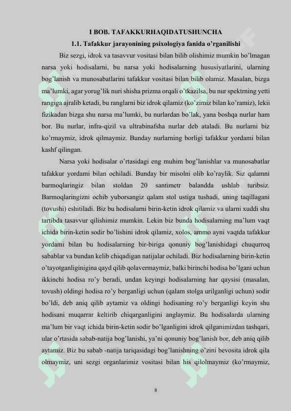 TAFAKKURNI BILISH FAOLIYATI SIFATIDA O'RGANISH 7