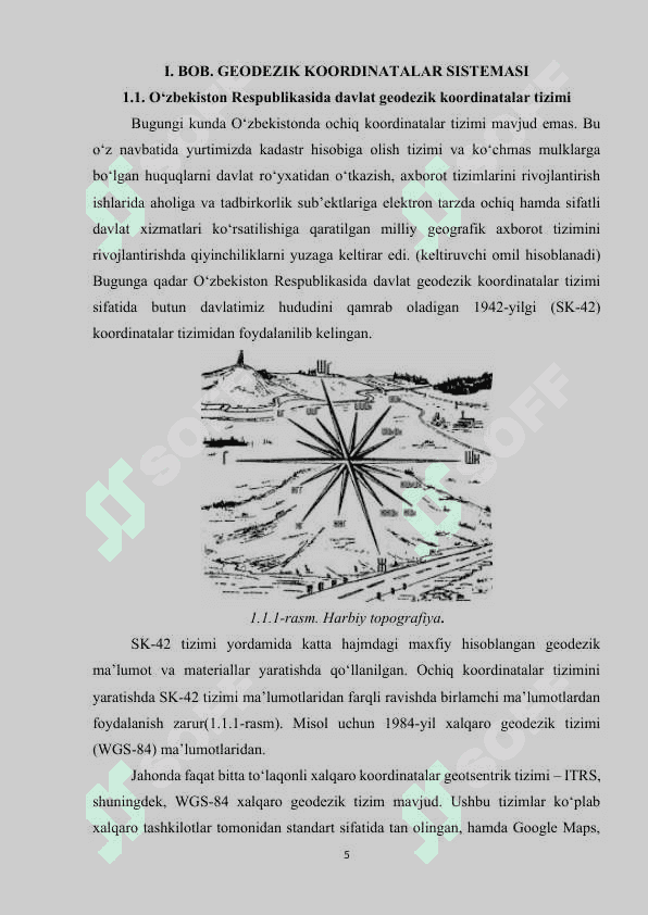 GEODEZIYADA QO‘LLANILADIGAN KOORDINOTALAR TIZIMI 5