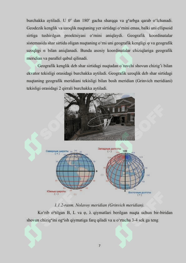 GEODEZIYADA QO‘LLANILADIGAN KOORDINOTALAR TIZIMI 7