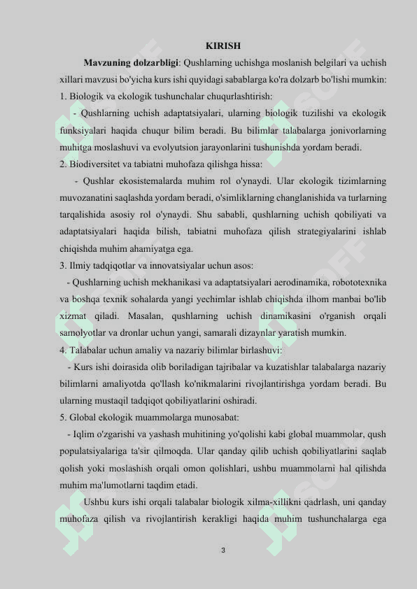 Qushlarning uchishga moslanish belgilari, uchish xillari 3