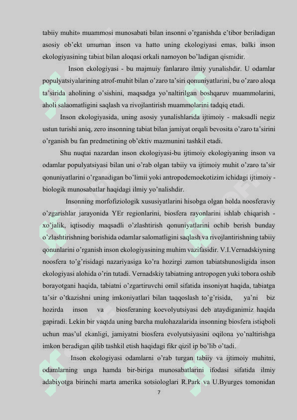 EKOLOGIYA VA EKOSISTEMALARDAGI O’ZARO MUNOSABATLARNI YANGICHA YONDASHUVLAR ASOSIDA O’QITISH METODIKASI 6