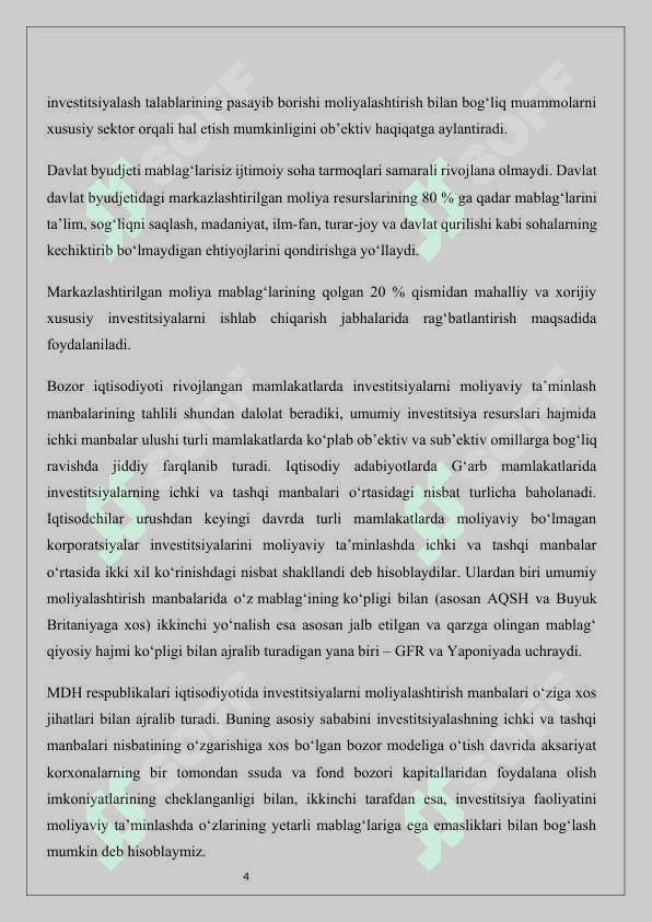 Faol Investitsiya siyosatini olib borish 4