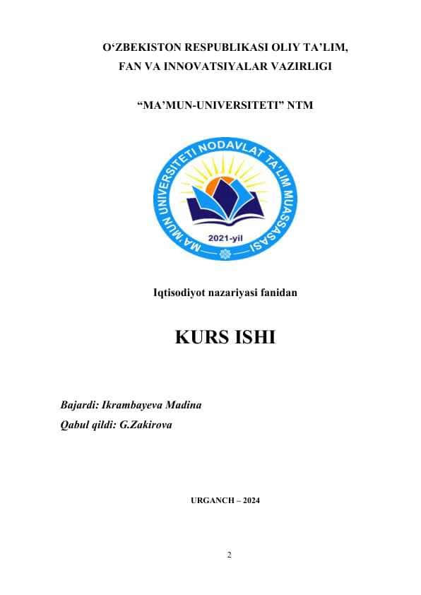 INVESTITSION LOYIHA, UNING SAMARADORLIGINI HISOBLASH