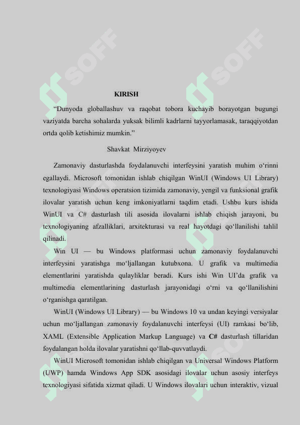 Win Ui da grafika va multimedialar bilan ishlash kurs ishi 2