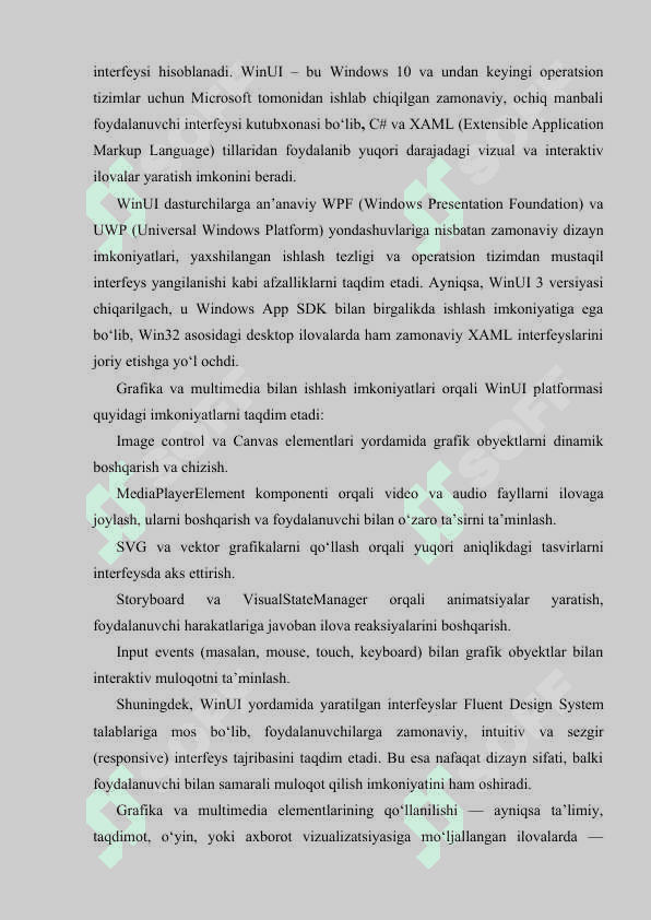 Win Ui da grafika va multimedialar bilan ishlash kurs ishi 4