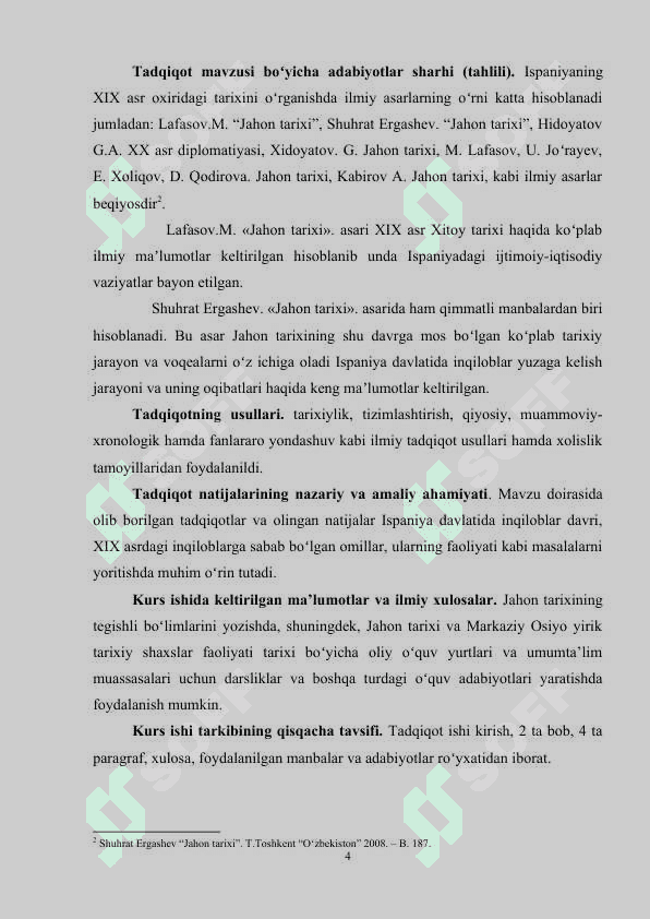 XIX asr ispan inqiloblari kurs ish i 4