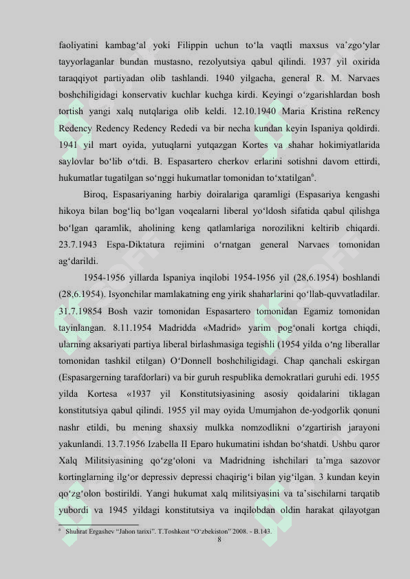 XIX asr ispan inqiloblari kurs ish i 8