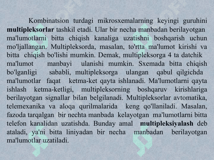 Multipleksor  va dimultipleksorlar 2