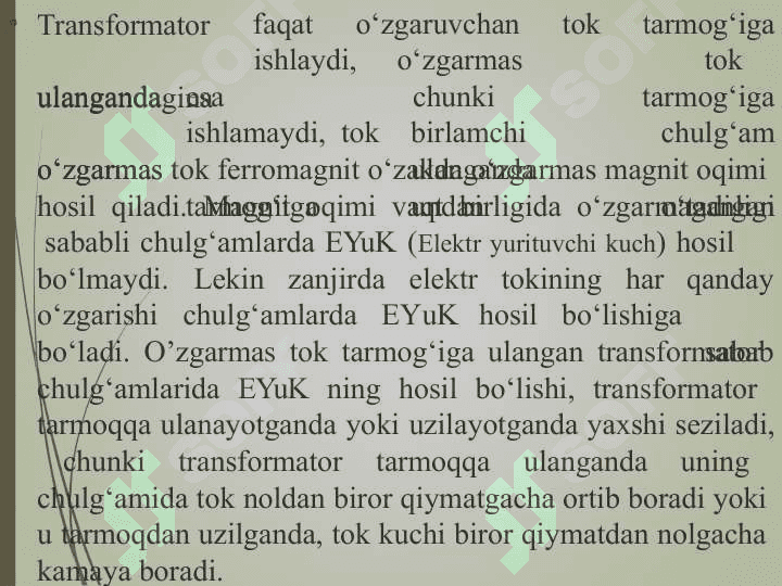 Transformatorlar  turlari, tuzilishi va ularning montaji Integrallovchi va differensiallovchi kuchaytirgichlar 5