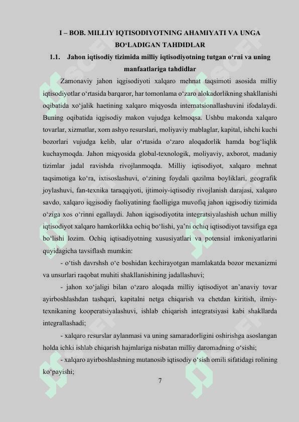 O‘ZBEKISTONNING DUNYONING RIVOJLANGAN DAVLATLARI BILAN IQTISODIY HAMKORLIGI. 7