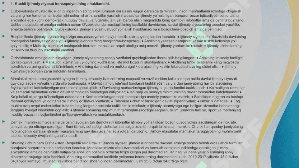 Mustaqillik yillarida O‘zbekistondagi ijtimoiy o‘zgarishlar 2