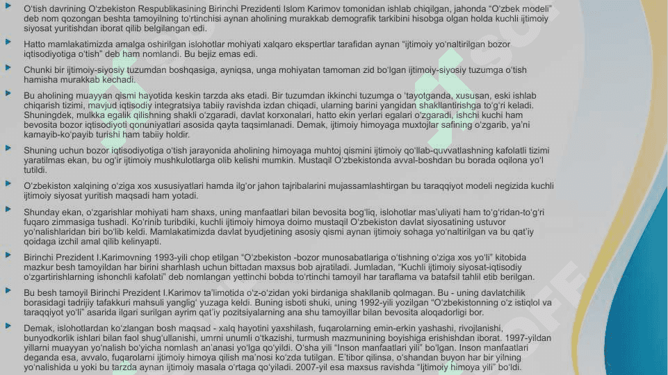 Mustaqillik yillarida O‘zbekistondagi ijtimoiy o‘zgarishlar 5