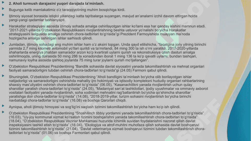 Mustaqillik yillarida O‘zbekistondagi ijtimoiy o‘zgarishlar 6