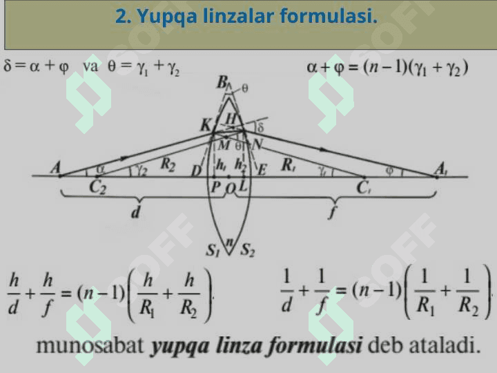 «Linzalar. Yupqa linza formulasi. Linzalarda tasvir yasash. Optik asboblar.» 4