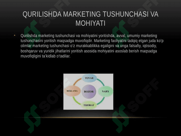 Qurilishda marketingni boshqarish xususiyatlari va Bozor imkoniyatlarini tahlil 2