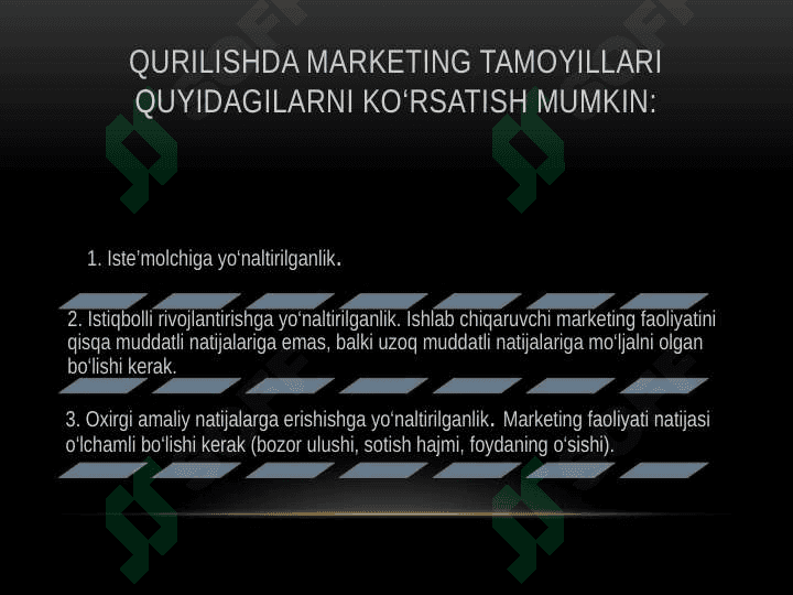 Qurilishda marketingni boshqarish xususiyatlari va Bozor imkoniyatlarini tahlil 7