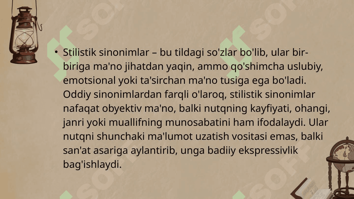 Stilistik sinonimlar va ularning badiiy nutqda qo’llanilishi 3