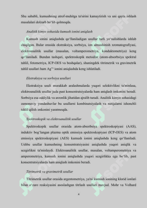 Ag⁺ ionining xossalari va ularni o‘rganishning nazariy asoslari 4