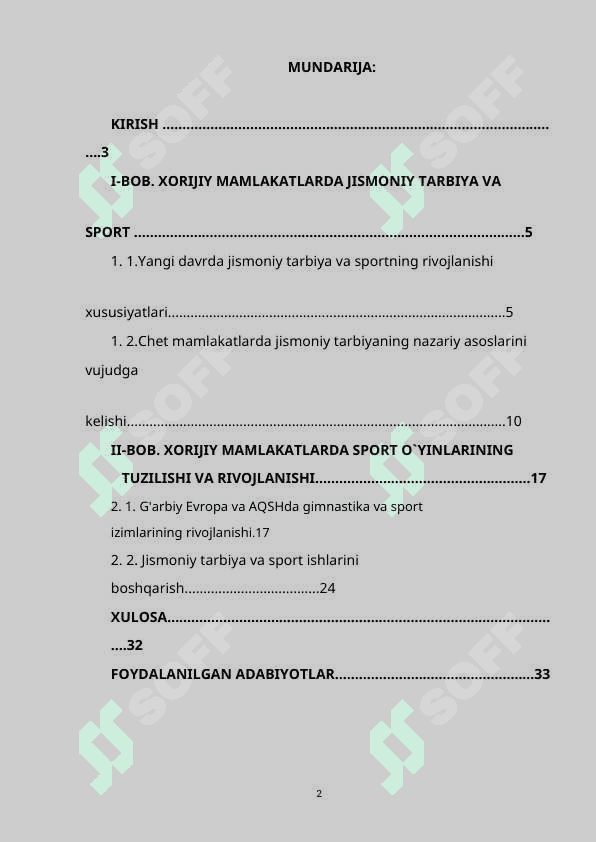 XORIJIY MAMLAKATLARDA JISMONIY TARBIYA VA SPORT 2