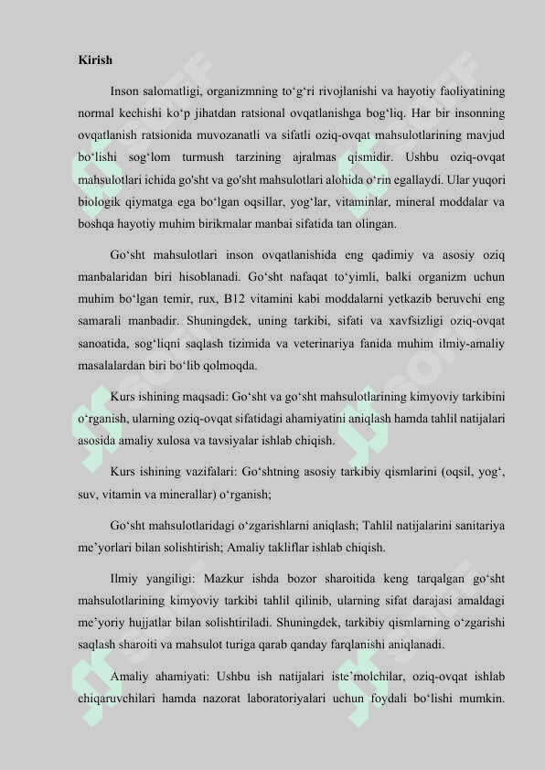 Go'sht va go'sht mahsulotlarining tarkibi 2