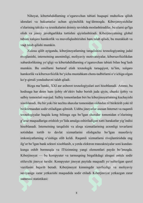 Global kiberjinoyatchilikning xususiyatlari 8