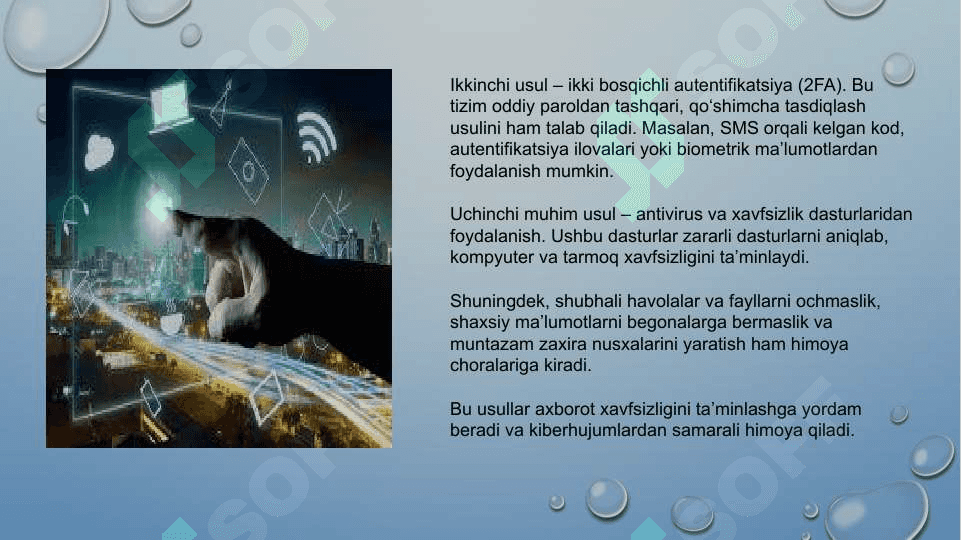 Axborotni ruxsatsiz kirishdan himoya qilish 8