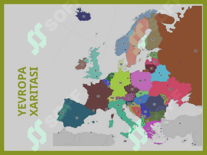 Yevropa geografiyasi. Umumiy xususiyatlar 4