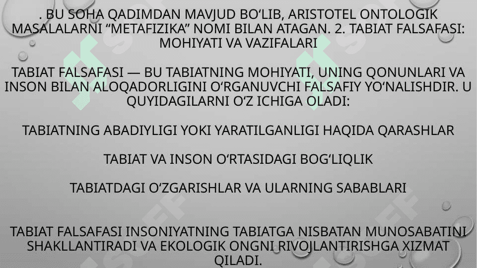 ANTALOGIYA VA TABIYAT FALSAFASI 2