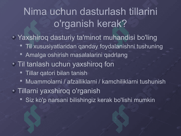 Dasturlash tillari 5