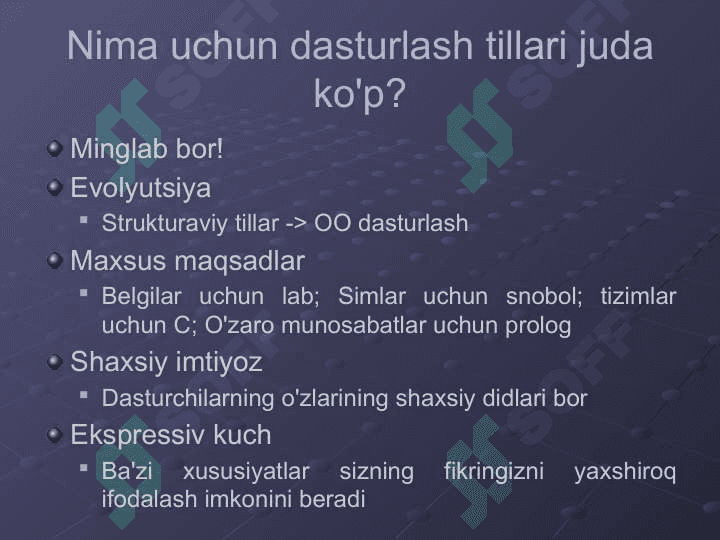 Dasturlash tillari 7