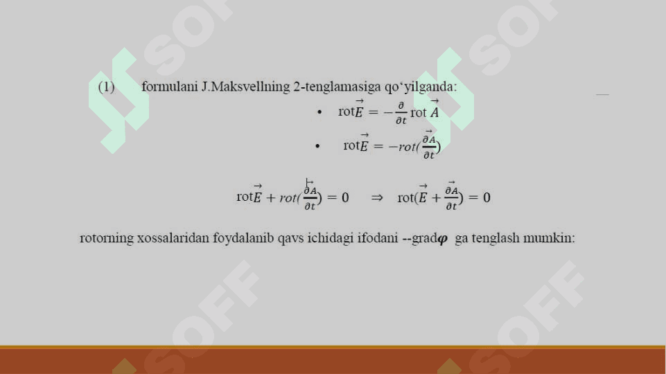 Elektromagnit maydonda maydon potensiali.Slayd 8