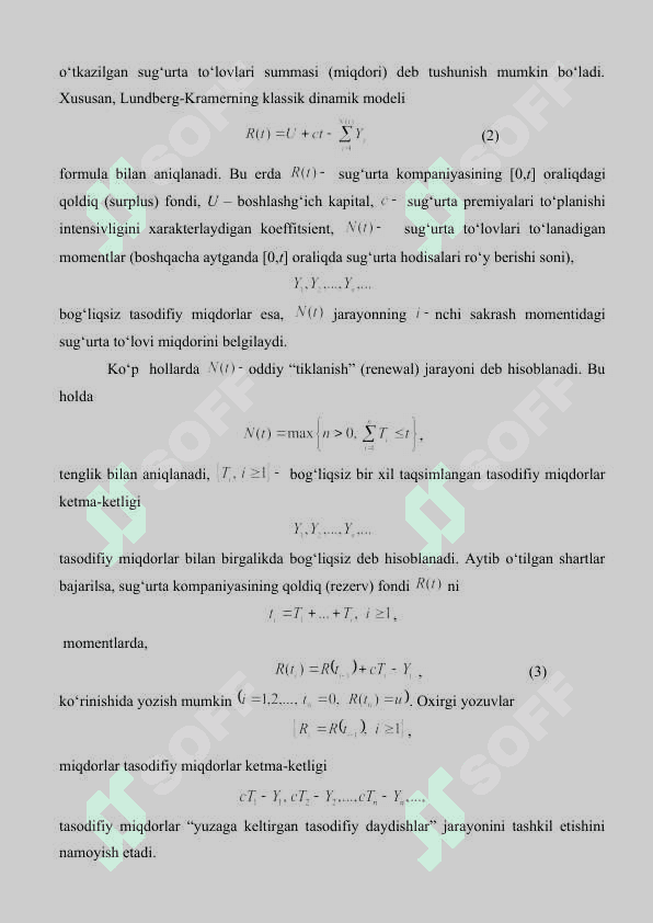 Kollektiv risk modellari. Kollektiv risk stavkalarining statistik baholari. Kollektiv risk modellari 4
