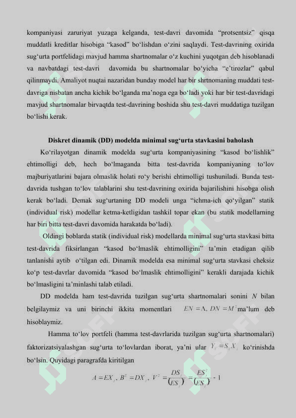 Kollektiv risk modellari. Kollektiv risk stavkalarining statistik baholari. Kollektiv risk modellari 8