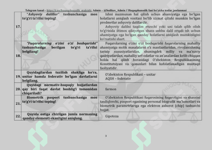 Huquq test 3